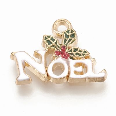 Noel Christmas Charm - Gold 14x9mm