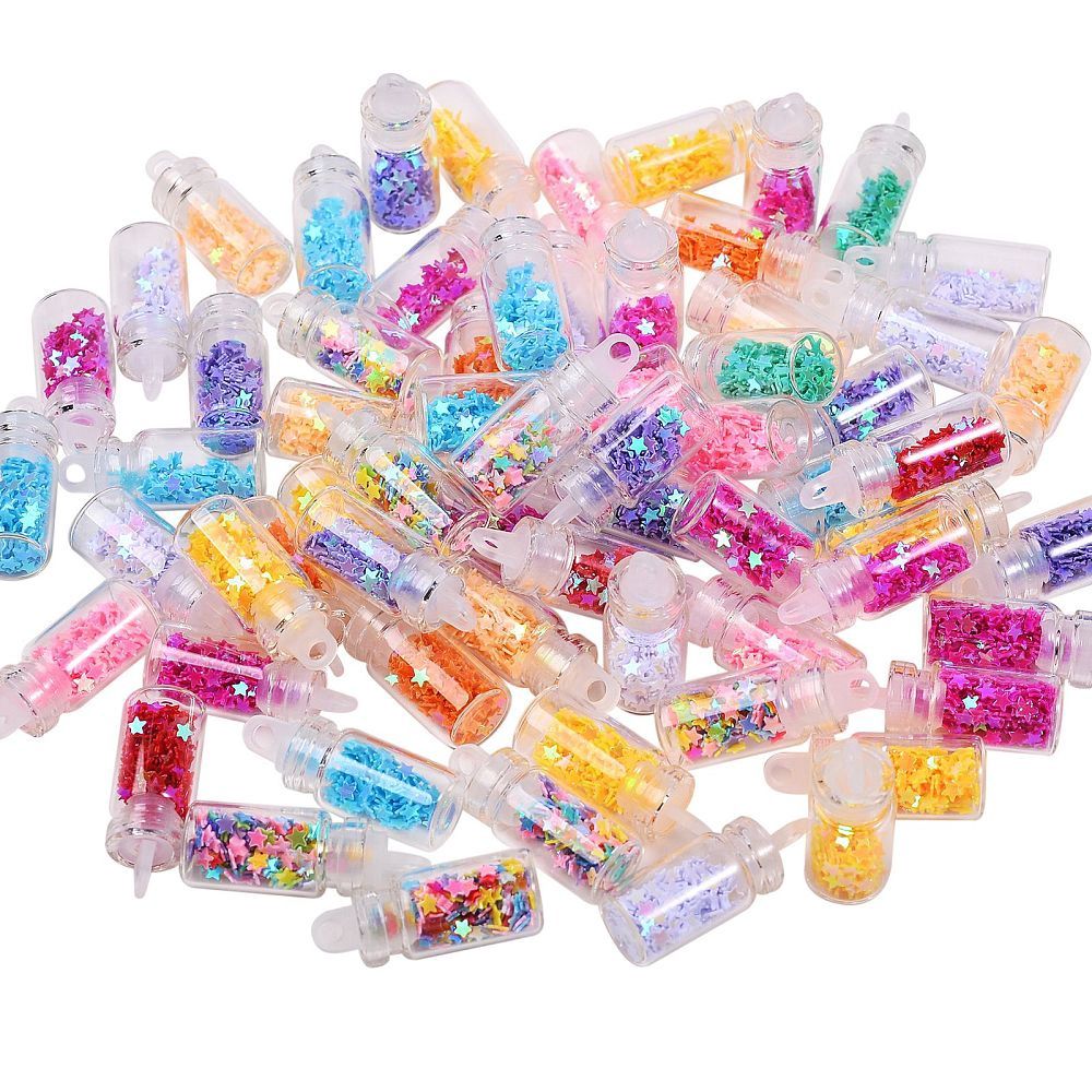 Wishing Bottle With Stars Sequins - 27x11mm