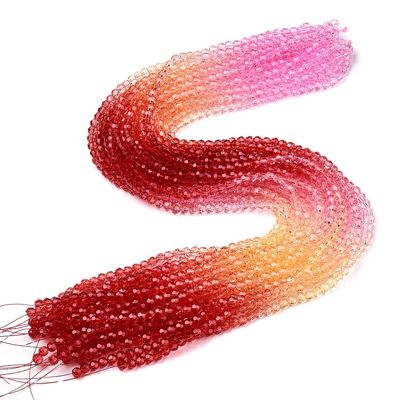 32 Facet 4mm Round - Gradiant String Mix ~92 Pieces