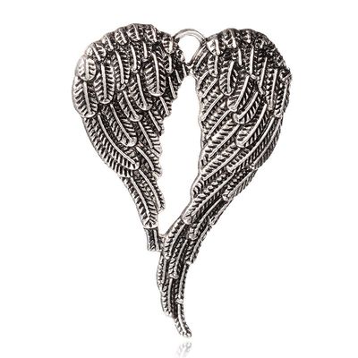Double Wing Charm - Silver 67x46mm
