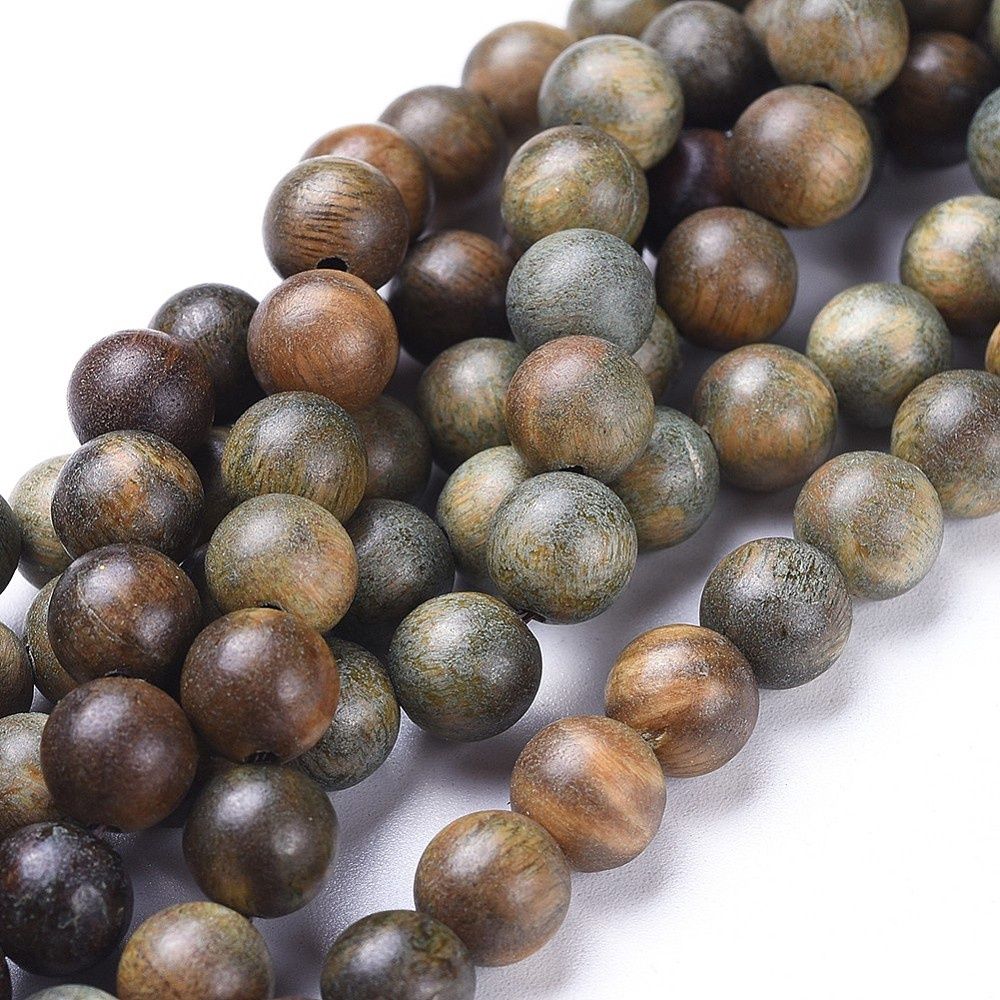 Sandalwood Round - Olive Tone 6mm