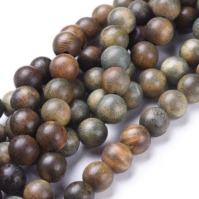 Sandalwood Round - Olive Tone 6mm