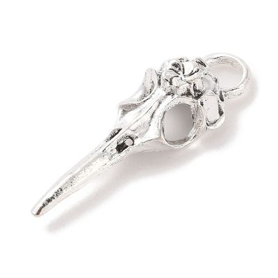 Raven Skull Charm - Gold or Silver 41.5x14mm