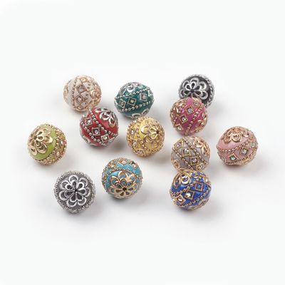 Indonesian Round - Mix Colours With Rhinestone 16-20mm