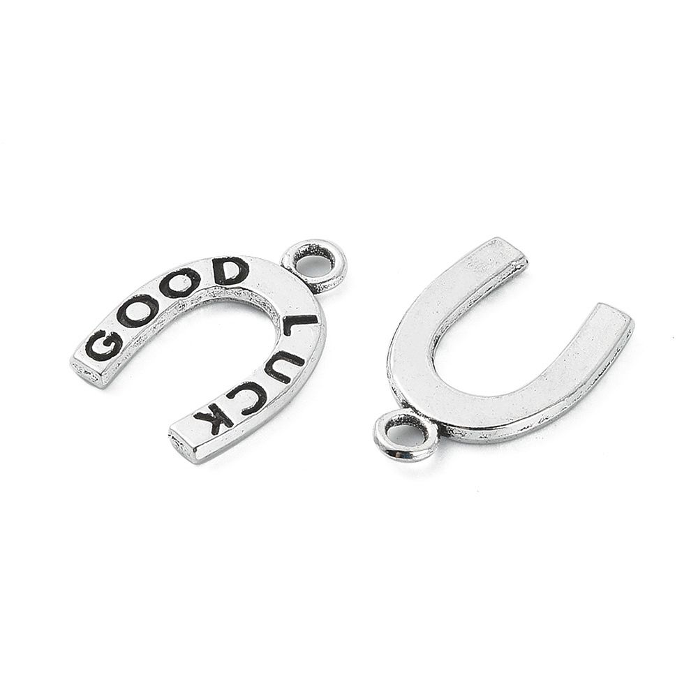Good Luck Horse Shoe Charm - Silver 18x12mm