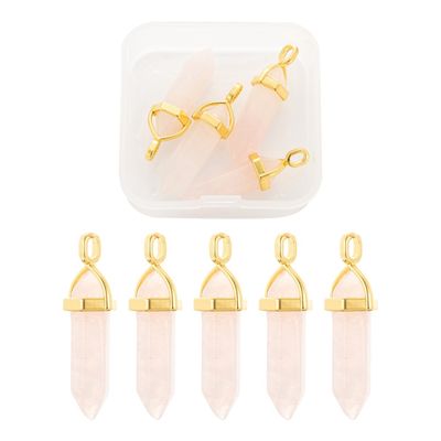 Rose Quartz Double Terminated Pendant - 37-40mm (G)