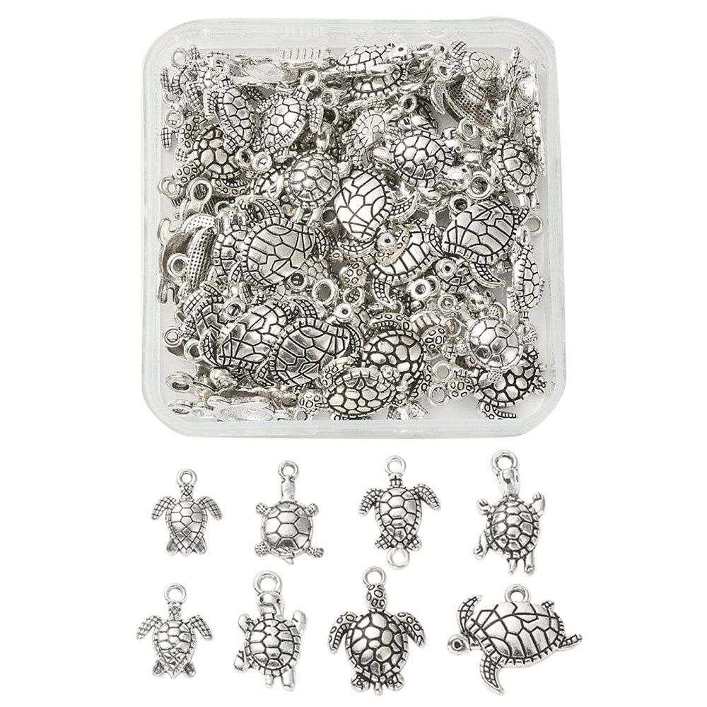 Turtle Mix Charms - Silver 16-23mm