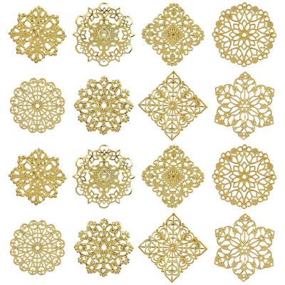 Flat Filigree Connectors - Gold 40-56mm