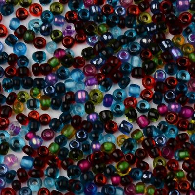 Seed Bead - Transparent, Inside Colour Dark Mix 8/0