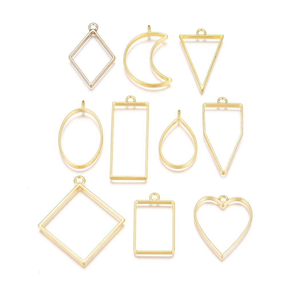 Open Back Bezel Charms - Gold or Bronze 22-52mm