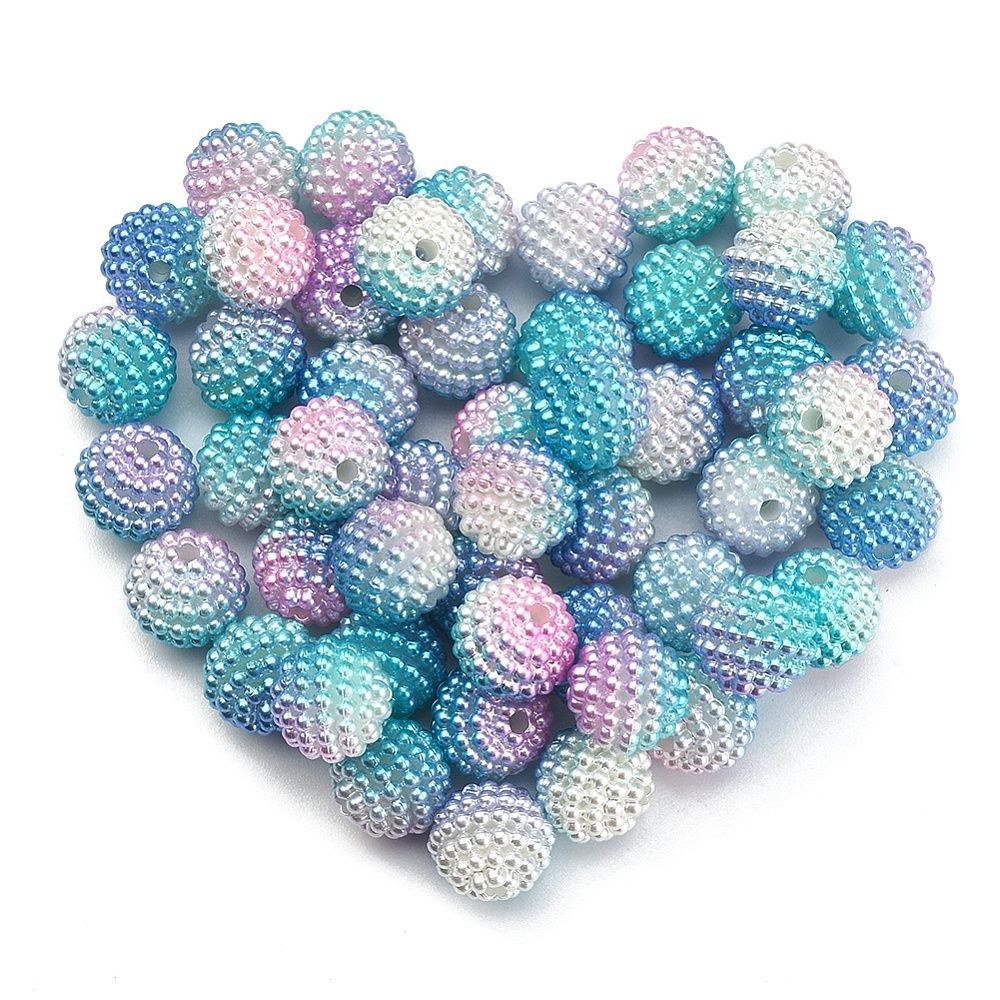 Acrylic Berry Beads - 2-Tone Mix 10mm