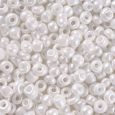 Seed Bead - Lustered Snow White 8/0