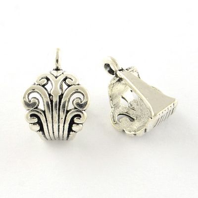 TS Flower Style Tube Bail - Silver 17x10mm