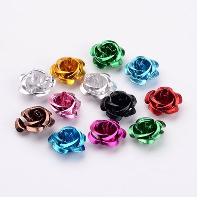 Aluminium Rose - Mixed 14x8mm