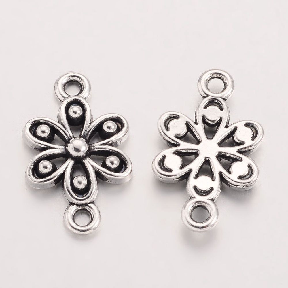TS Flower Connector - Silver 17.5x10.5mm