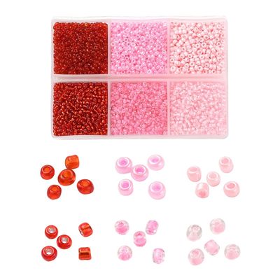 Inspiration Kit - Red &amp; Pink Seed Bead Mix x 6 Colours 12/0