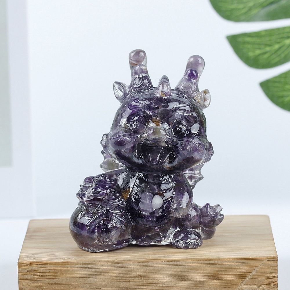 Resin Dragon - Amethyst Chips 55x40mm