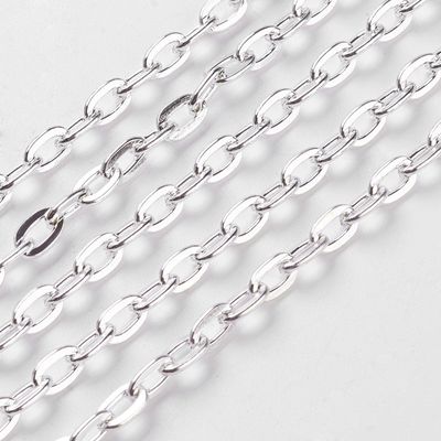 Silver Chain - Cable Oval 7x5.1mm (Per M)