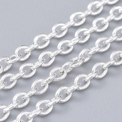 Silver Chain - Oval 3x2mm (Per M)