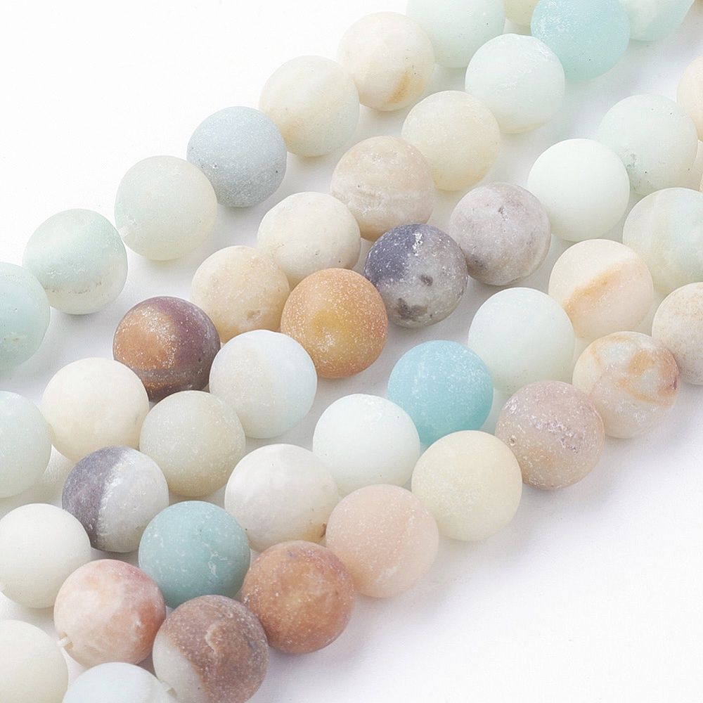 Flower Amazonite Round - Frosted 8mm