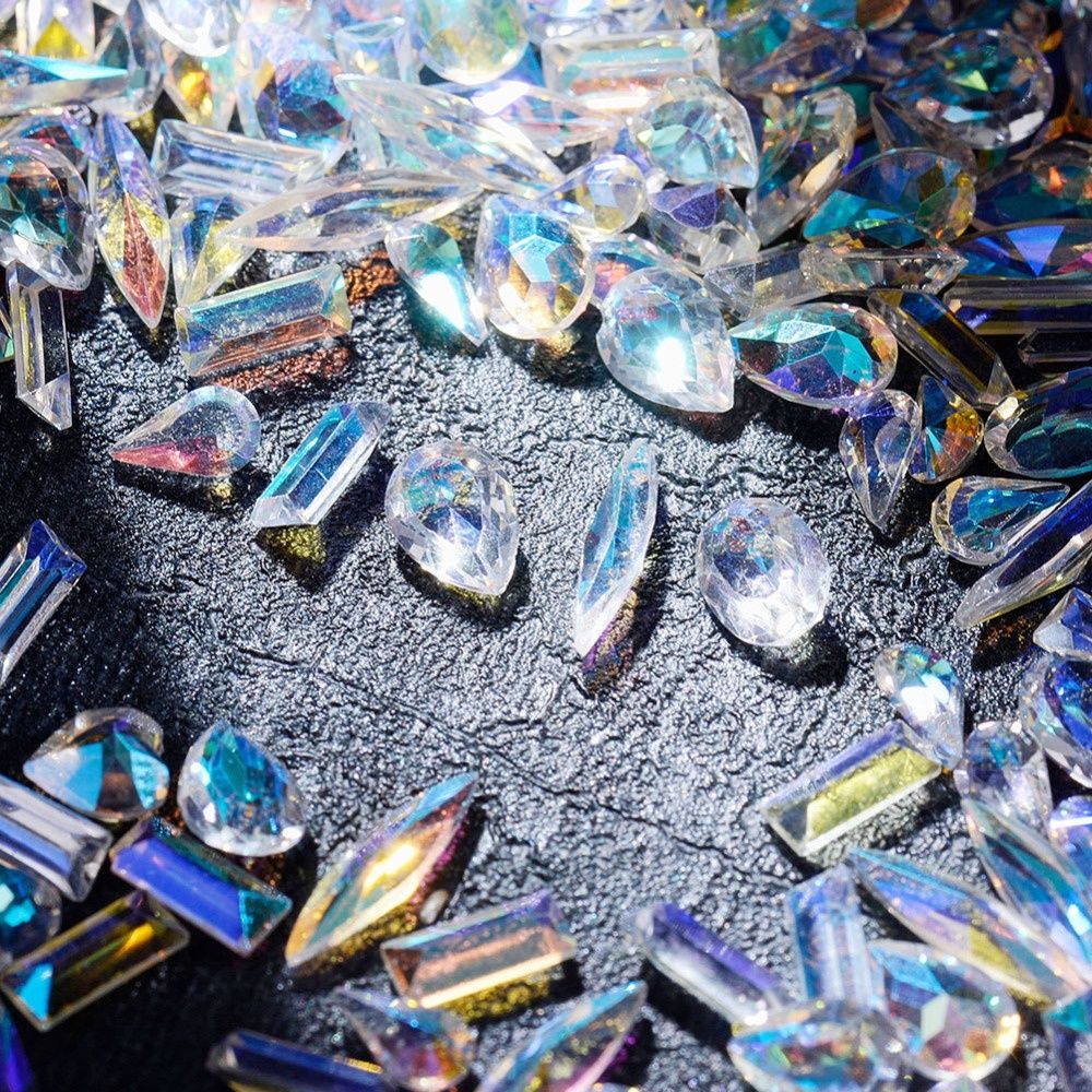 Point Back Rhinestones - Mixed Shapes Jonquil AB 5-11mm