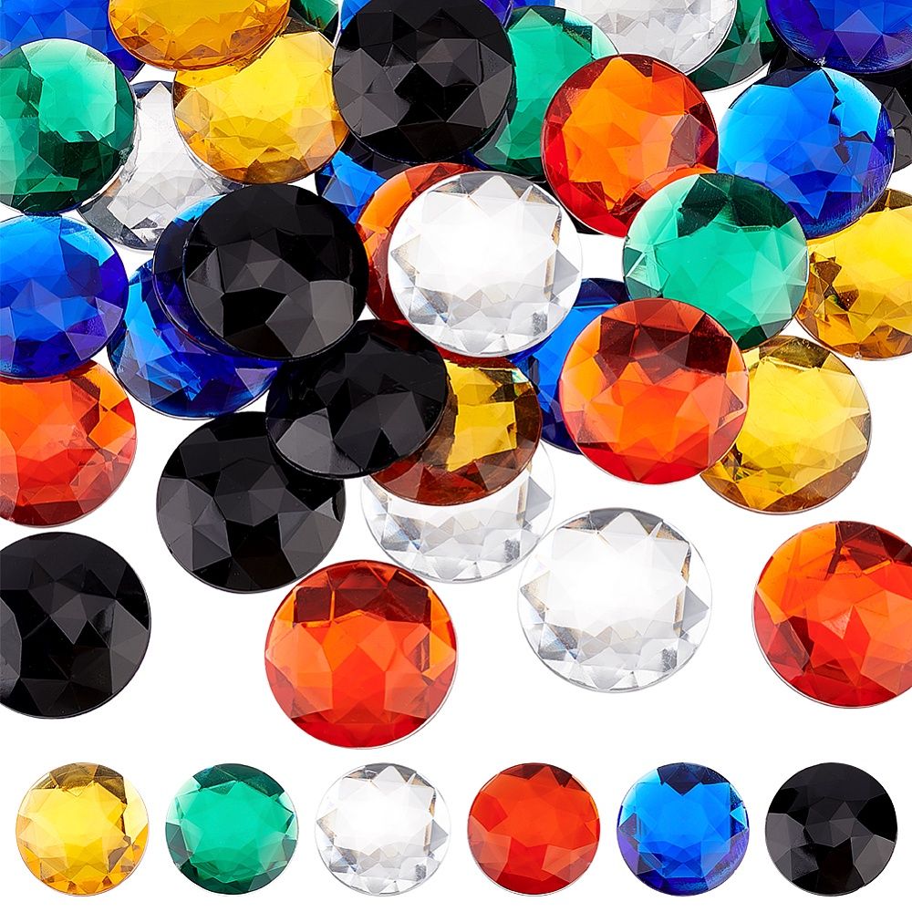Flat Back Rhinestone - Acrylic Mixed 30mm