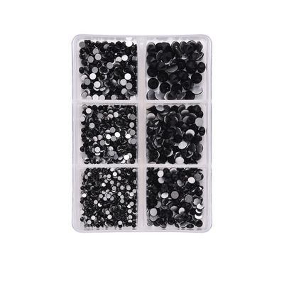 Flat Back Rhinestone - Jet Black 2-4.9mm
