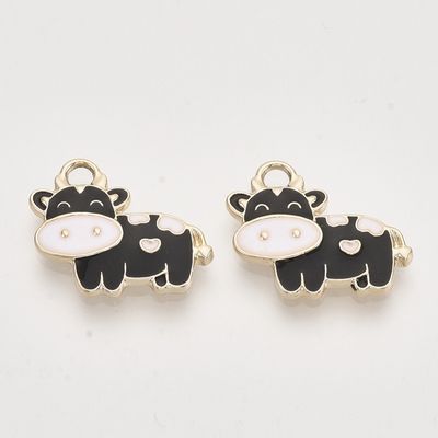 Black Cow Charms - 16x19mm