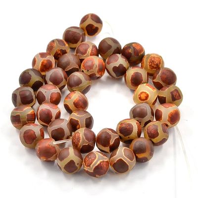 TS Agate Frosted Road - dZi Bead 8mm