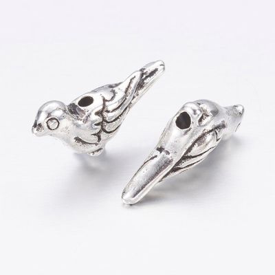 TS Bead - Silver Pretty Bird 7x14mm