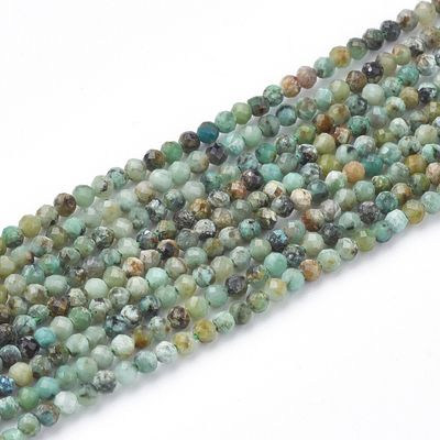 African Turquoise Faceted Round - 2mm