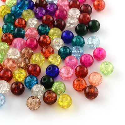 Crackle Glass Round - Mixed 6mm