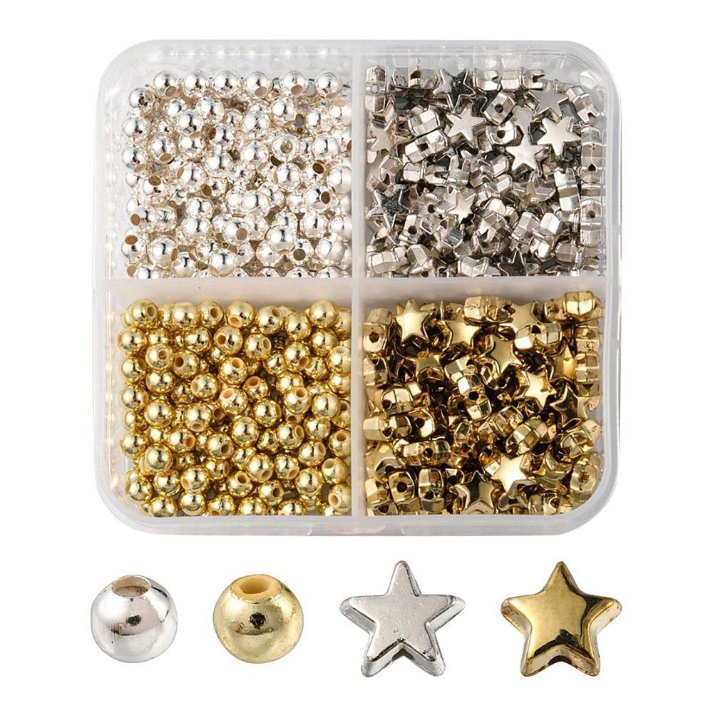 Finding Inspiration - 500 Piece Spacers &amp; Stars, Gold &amp; Silver