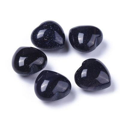 Blue Goldstone Heart - 20mm