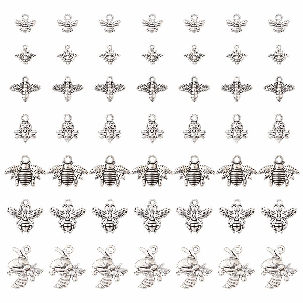 Bee Charms - Silver Mix