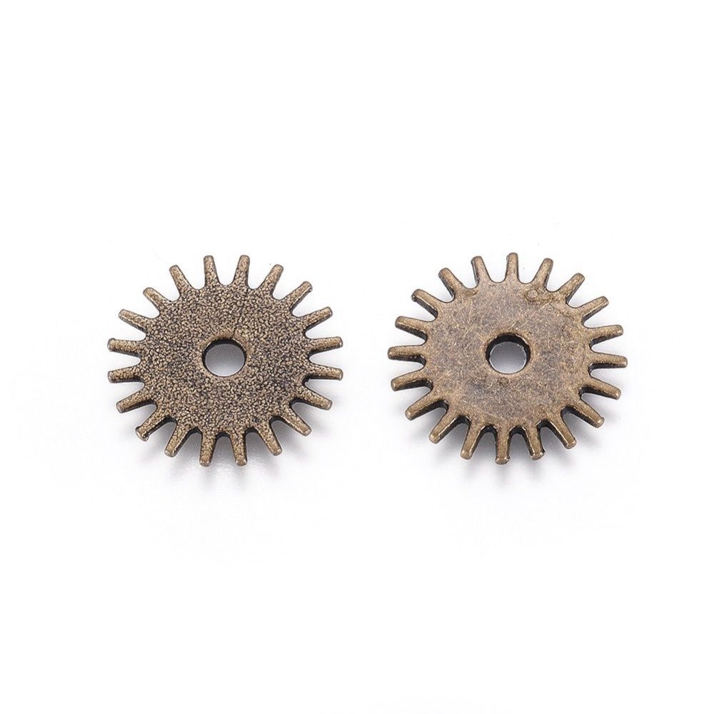 Cog Charm - Bronze 17mm