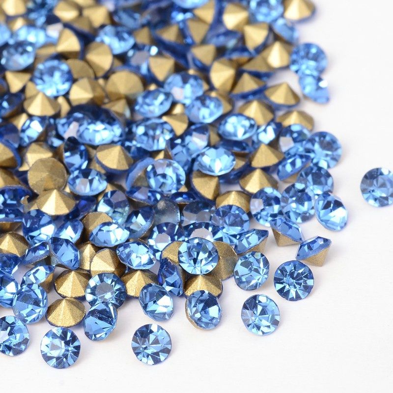 Point Back Rhinestone - Blue Mix 2.4mm