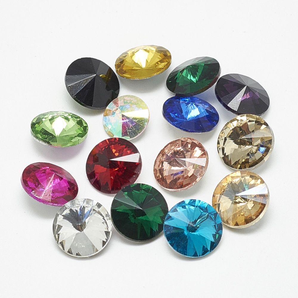 Point Back Rivoli Rhinestone - Mix 6mm