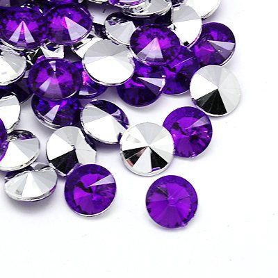 Acrylic Flat Back Rhinestone - Deep Purple 18mm