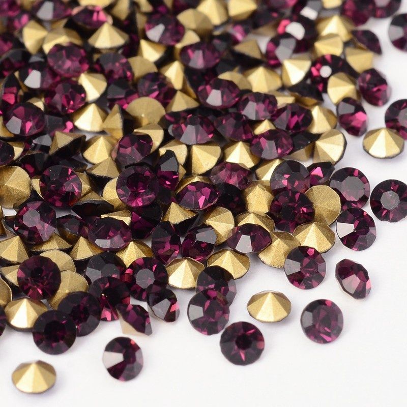 Point Back Rhinestone - Purple Mix 2.4mm
