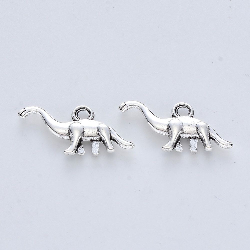Brontosaurus Charm - Silver 14x27mm