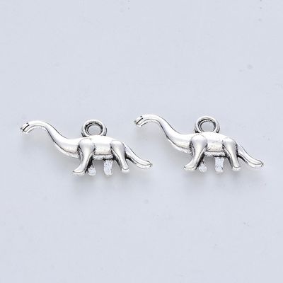 Brontosaurus Charm - Silver 14x27mm
