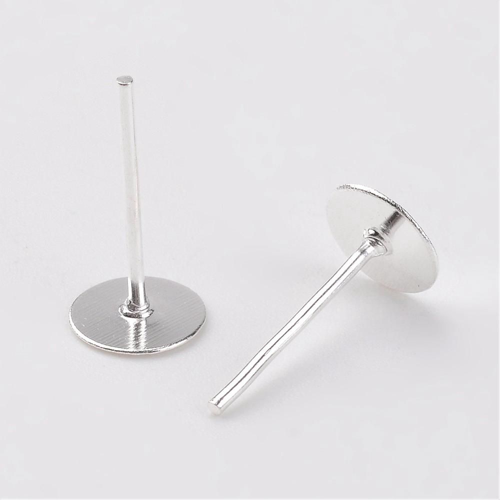 Silver Stud Flat - 6mm (Iron) Pair