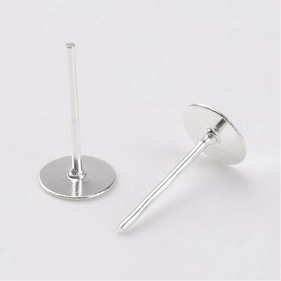 Silver Stud Flat - 6mm (Iron) Pair