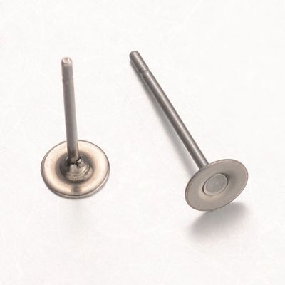 316 Surgical Steel Flat Stud Post - 12x4mm (Pair)