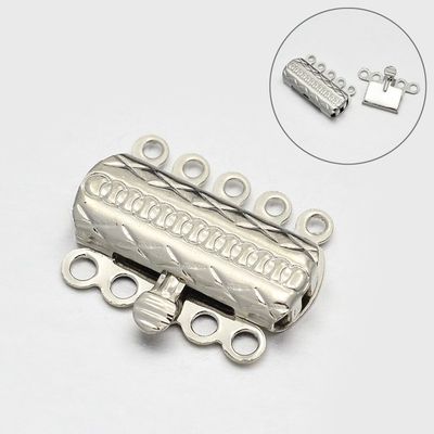 Multi Strand Box Clasp - Silver 20x16mm