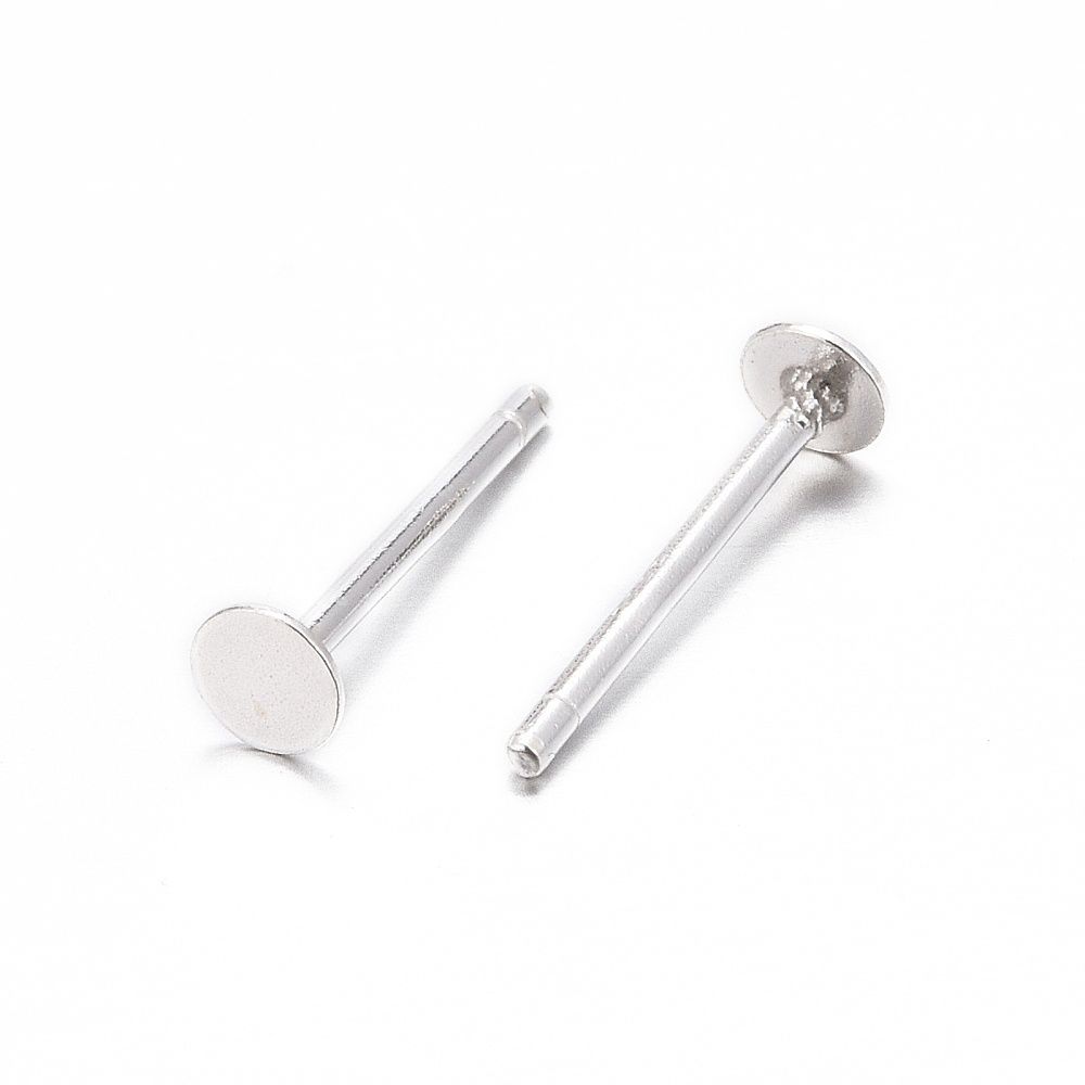 925 SS Flat Stud Post - 3mm Tray (Pair)