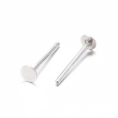 925 SS Flat Stud Post - 3mm Tray (Pair)