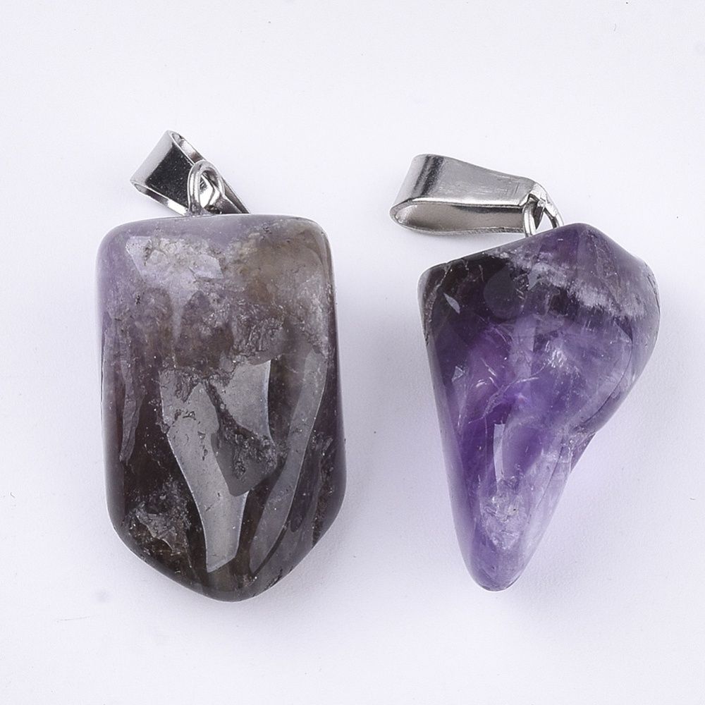 Amethyst Nuggets On Bail - 15-35mm
