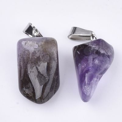 Amethyst Nuggets On Bail - 15-35mm